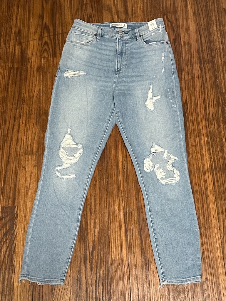 Abercrombie & Fitch Light Blue Distressed Skinny Jeans
